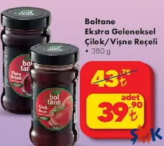 BOLTANE EKSTRA GELENEKSEL ÇİLEK/VİŞNE REÇELİ 380 G